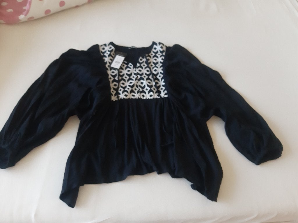 NIEUW - aparte blouse / tuniek Norah maat 44, Ophalen, Zwart, Maat 42/44 (L), Nieuw