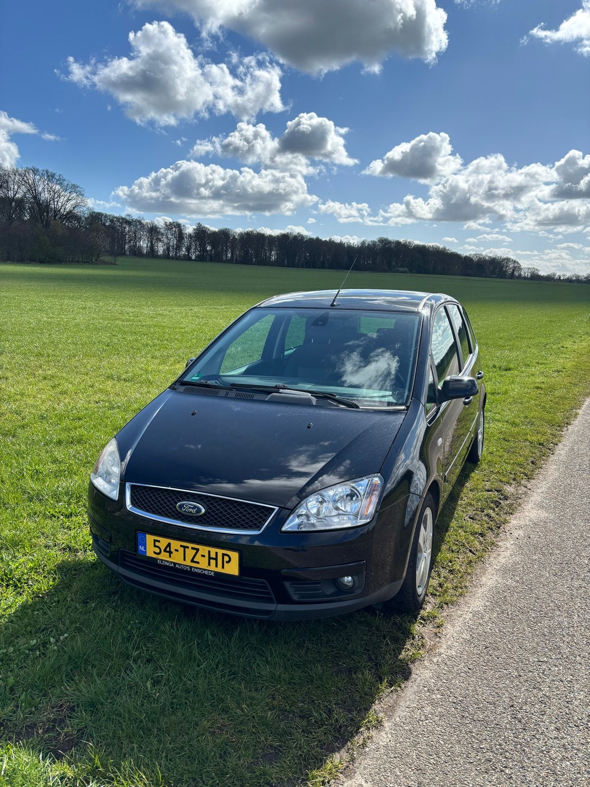 Ford C-Max 1.8 92KW 2007 Zwart, Auto's, Voorwielaandrijving, 125 pk, 4 cilinders, Zwart