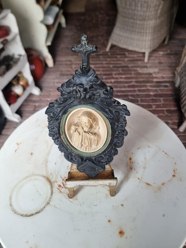 Oud heilig relikwie meerschuim 11 * schapenweide *, Ophalen of Verzenden