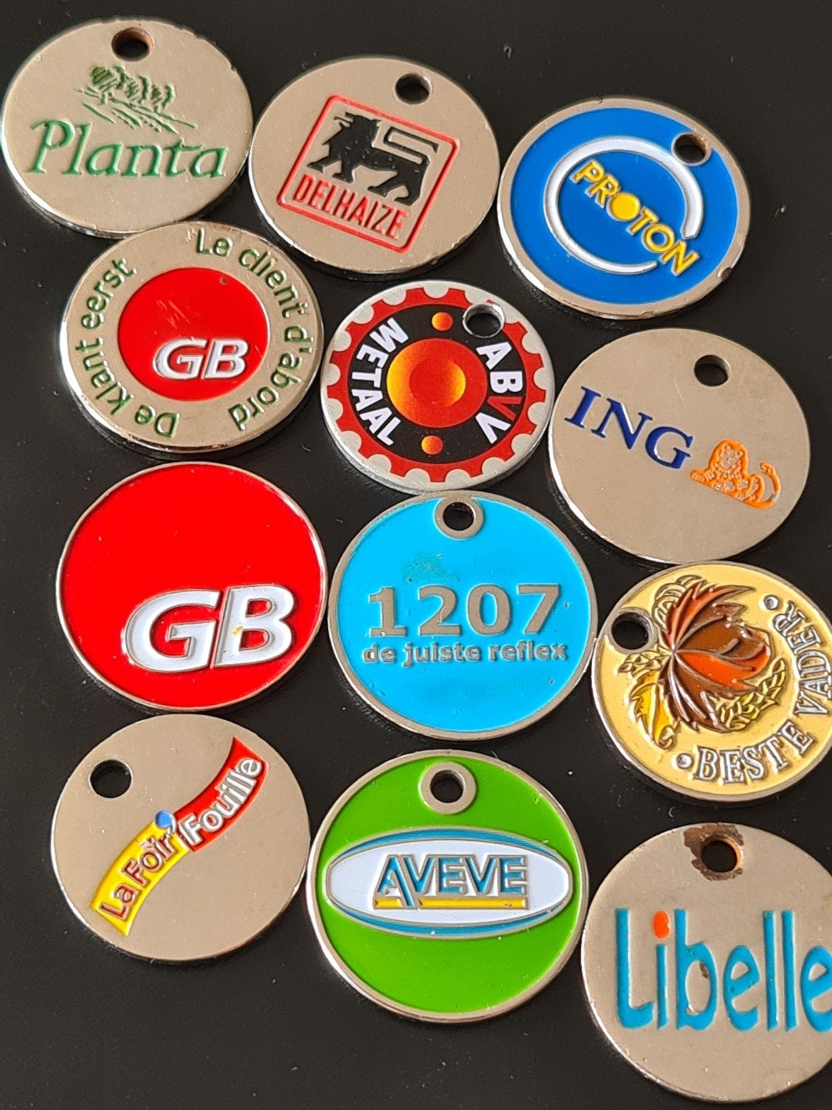 12 diverse winkelwagenmuntjes - verzameling, Verzamelen, Ophalen of Verzenden