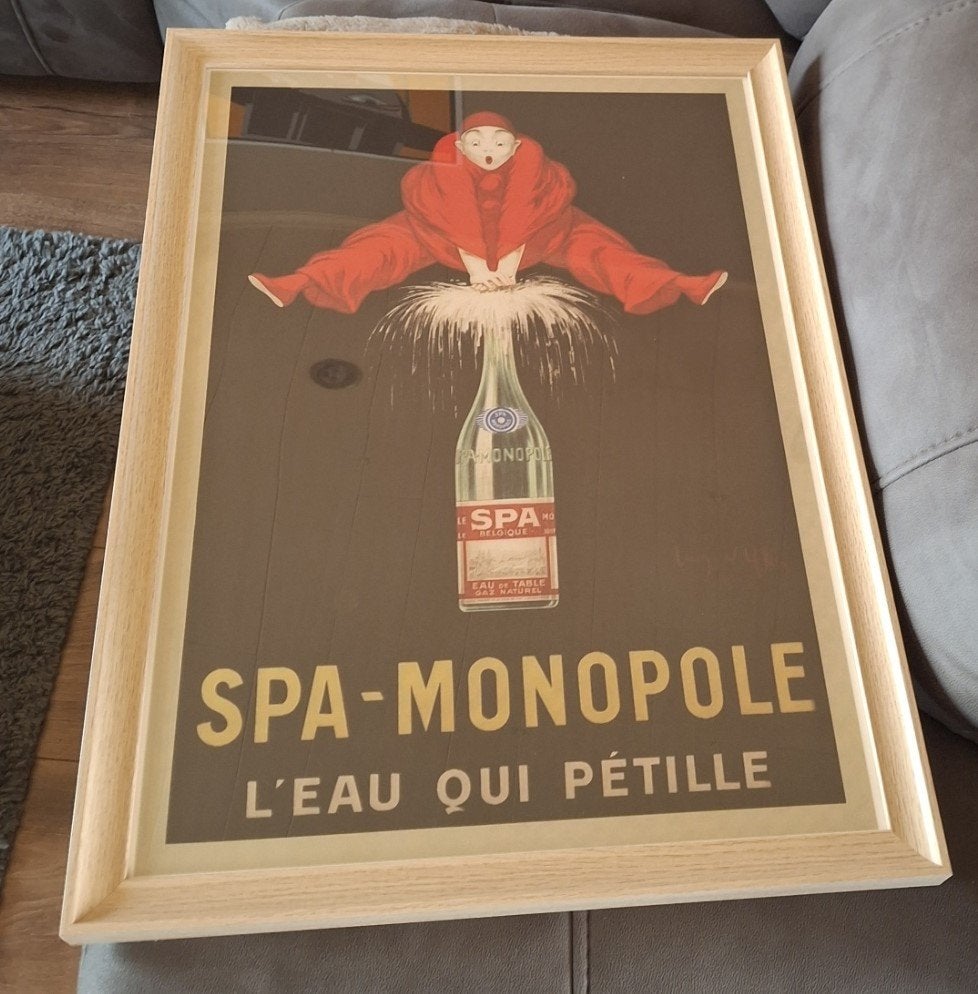 Spa Monopole Affiche- L'Eau Qui Pétille 50x70, Verzamelen, Merken en Reclamevoorwerpen, Ophalen, Zo goed als nieuw, Reclamebord