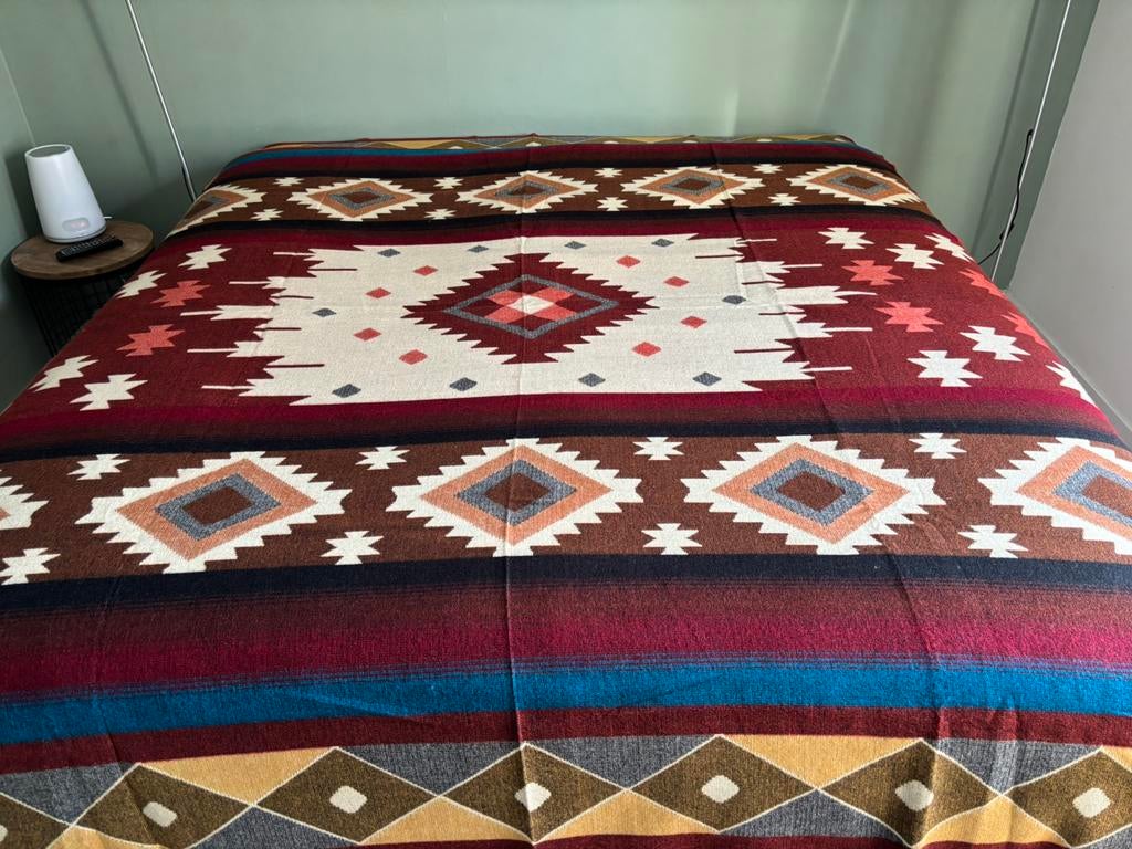 NIEUW! Alpaca wol deken kleed plaid sprei ruit boho ibiza, Huis en Inrichting, Woonaccessoires | Plaids en Woondekens, Ophalen of Verzenden