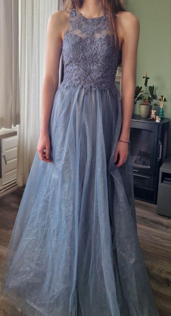 Avondjurk galajurk maat 32, Kleding | Dames, Galajurk, Blauw, Ophalen of Verzenden, Zo goed als nieuw