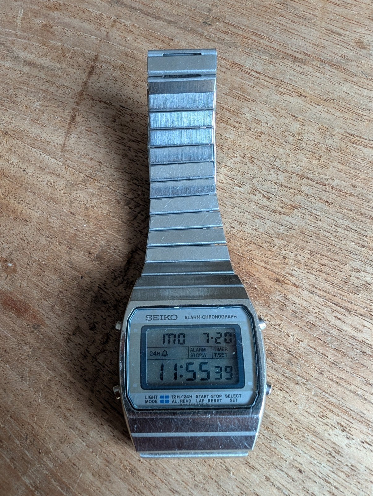 Vintage Seiko Alarm-Chronograaf Polshorloge, Sieraden, Tassen en Uiterlijk, Horloges | Heren, Gebruikt, Staal, Polshorloge, Ophalen of Verzenden