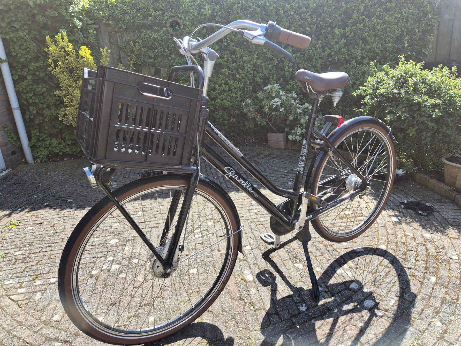 Gazelle Miss Grace Damesfiets met Voordrager en krat, 53 tot 56 cm, Ophalen, Gazelle, Versnellingen
