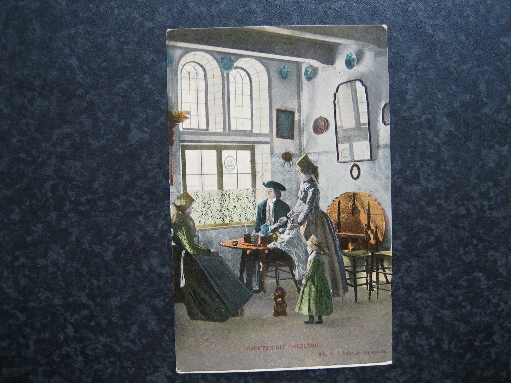 Friesland groeten uit 1906 Tulpkaart  Huisinga Leeuwarden, Ophalen of Verzenden, Voor 1920, Friesland