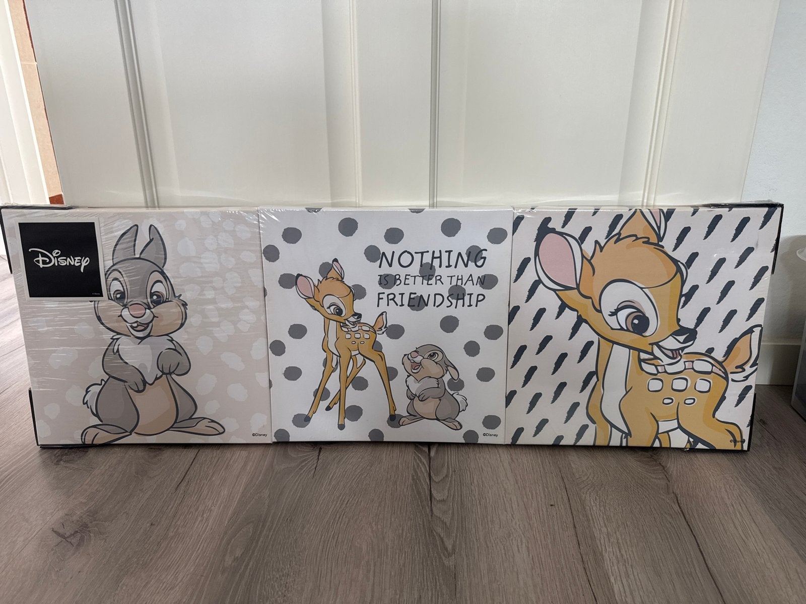 Nieuw Disney Bambi 3-delig canvas schilderij 30x30 cm, Minder dan 50 cm, Nieuw, Ophalen of Verzenden, Schilderij