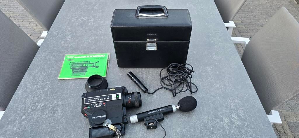 Fujica Single 8 Sound ZXM500 Super 8 Camera met accessoires, Overige merken, Gebruikt, Overige soorten, Externe microfoon