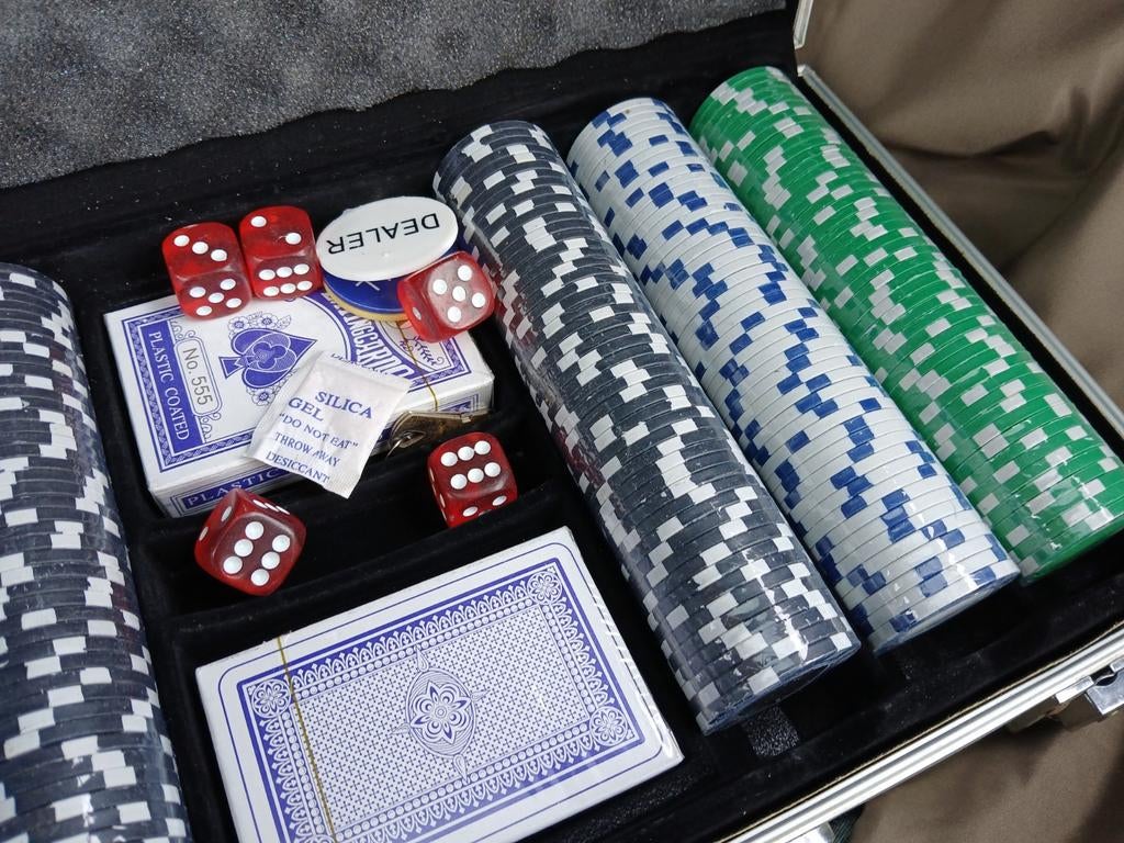 Professionele Poker Set met Chips, Kaarten en Dobbelstenen, Vijf spelers of meer, Ophalen, Nieuw, Onbekend