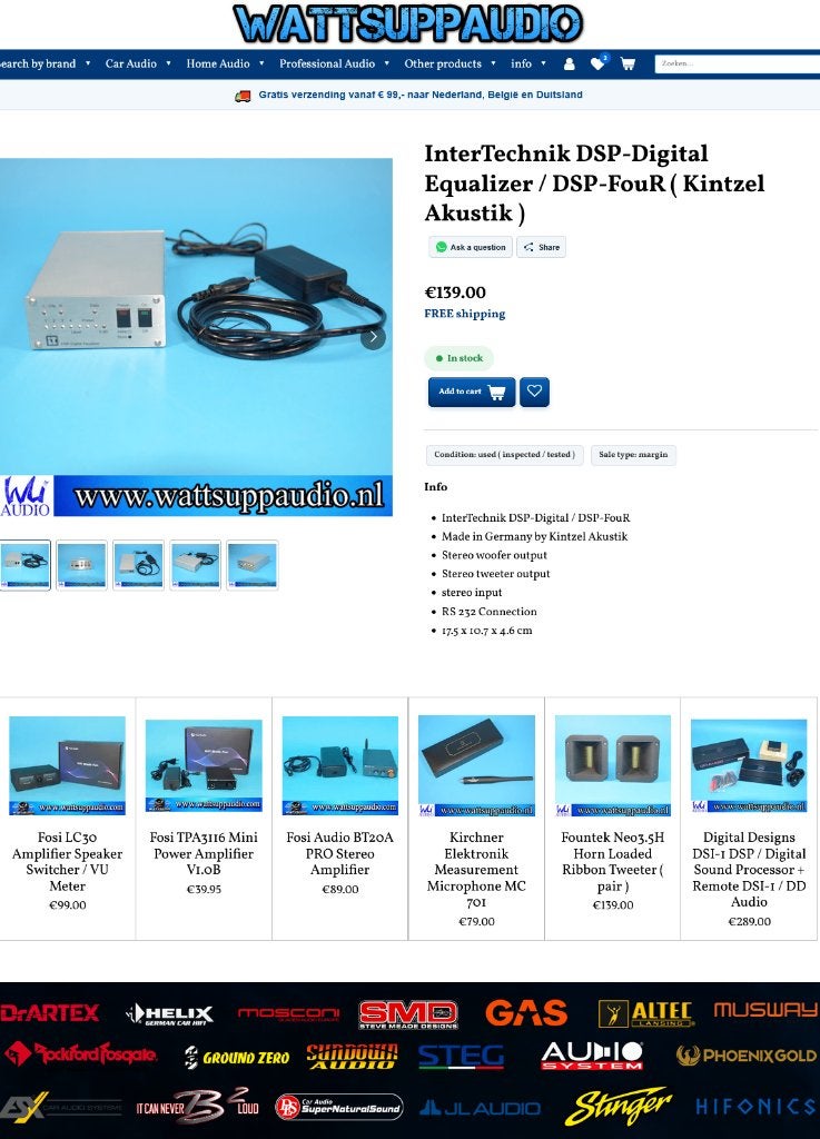 InterTechnik DSP-Digital Equalizer/DSP-FouR(Kintzel Akustik), Overige merken, Gebruikt, ., Overige typen