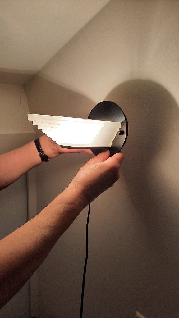Wand schemerlamp, Huis en Inrichting, Lampen | Wandlampen, Ophalen of Verzenden, Zo goed als nieuw, Glas