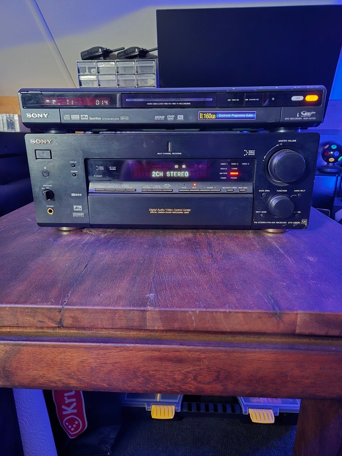 Sony STR-DB870 QS Receiver met DVD Recorder RDR-HX725, Ophalen, Gebruikt, Dvd-speler, Losse componenten