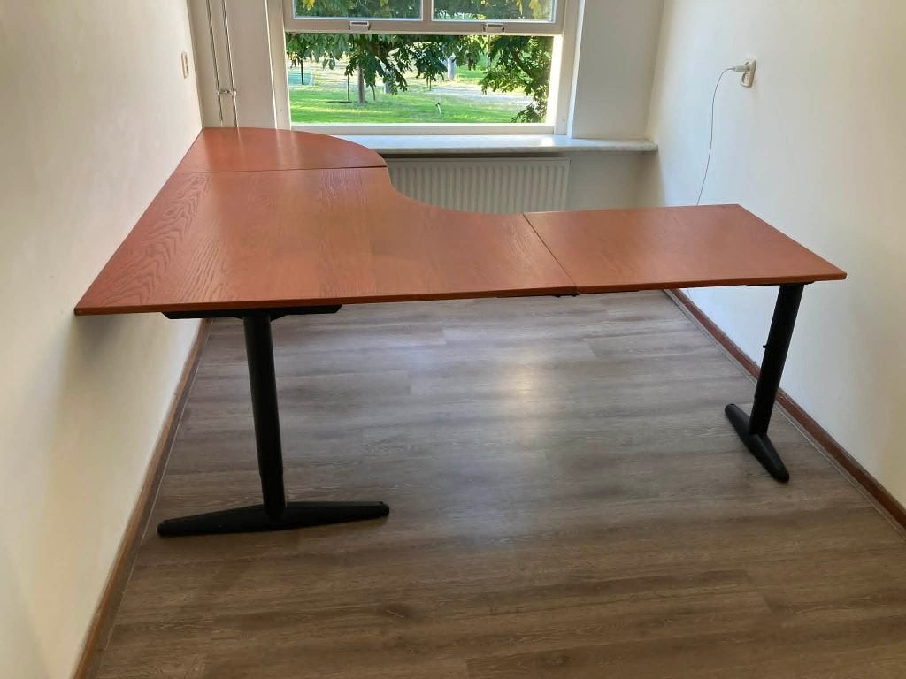 Houten Hoekbureau & Opbergkast, Ophalen, Gebruikt, Hout, Met lades