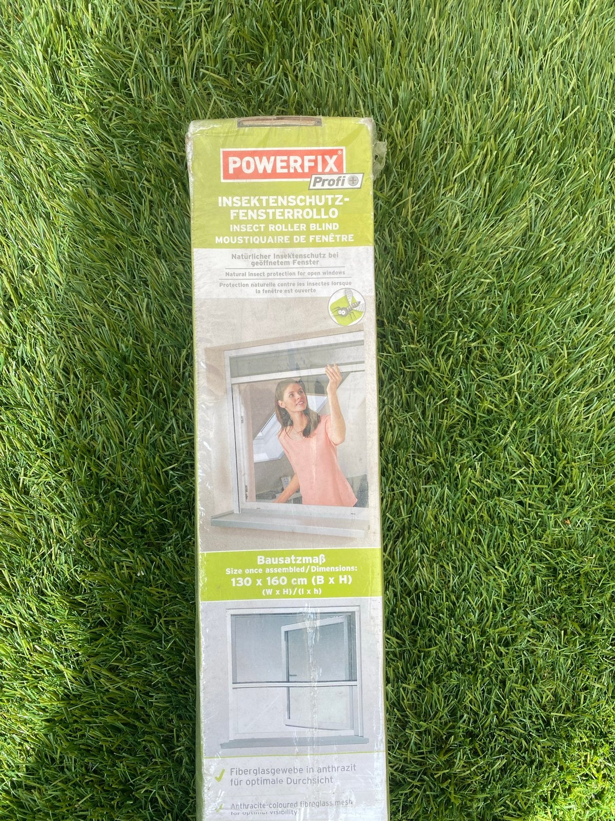 POWERFIX Profi Insectenrolgordijn 130x160 cm Wit, Ophalen, Kunststof, Hordeur, Nieuw