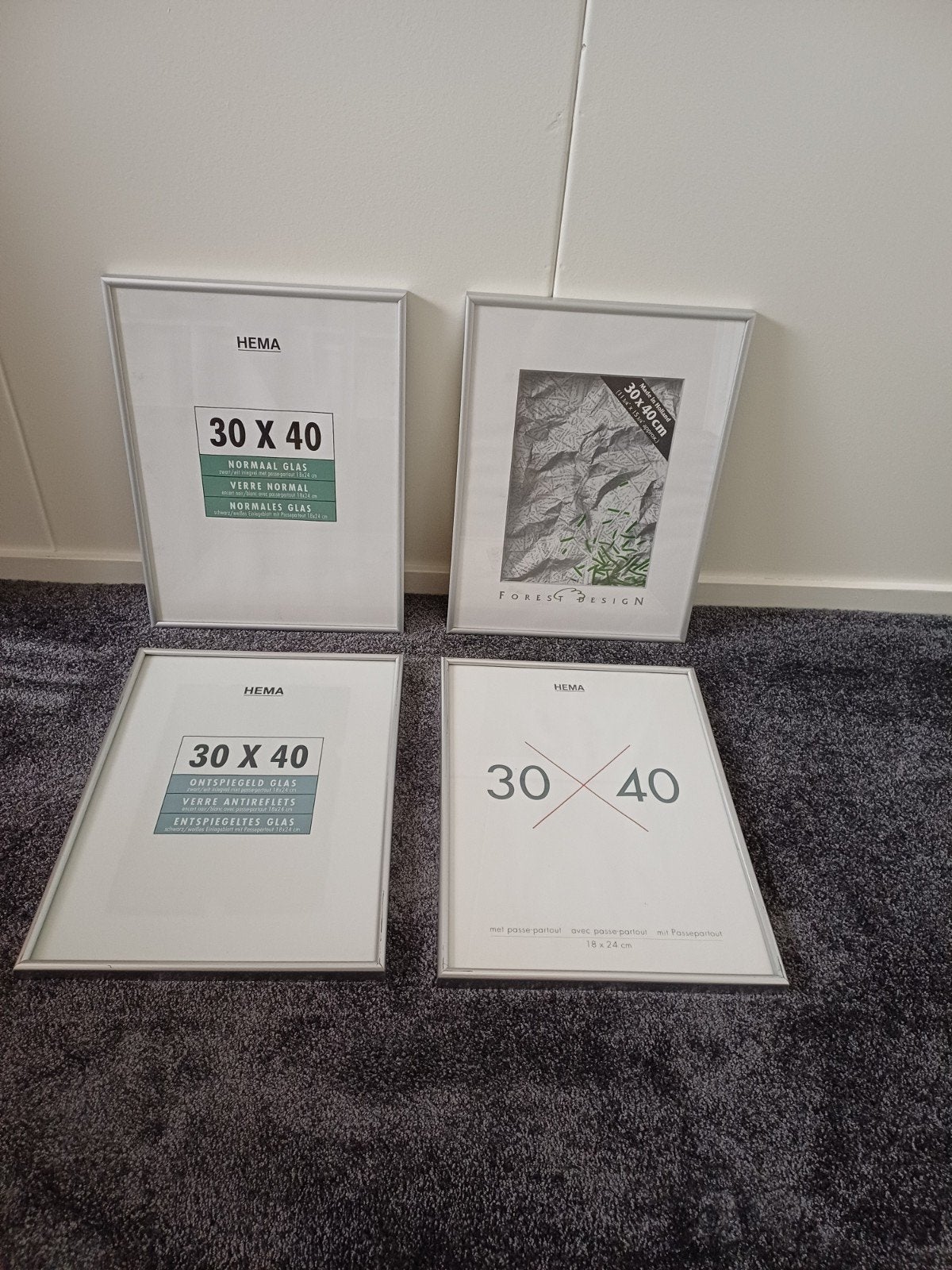 4x fotolijsten 30x40 cm, Ophalen, Minder dan 50 cm, Gebruikt, Minder dan 50 cm
