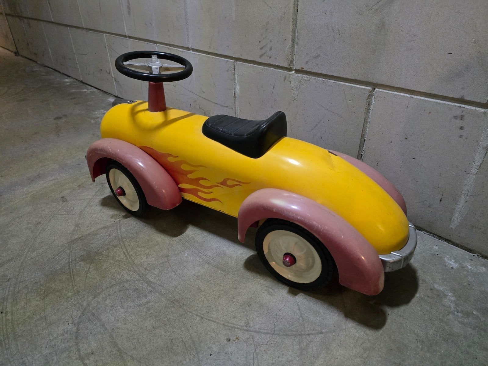 Baghera Vintage Loopauto Geel met Vlammen, Ophalen, Gebruikt, Loopvoertuig