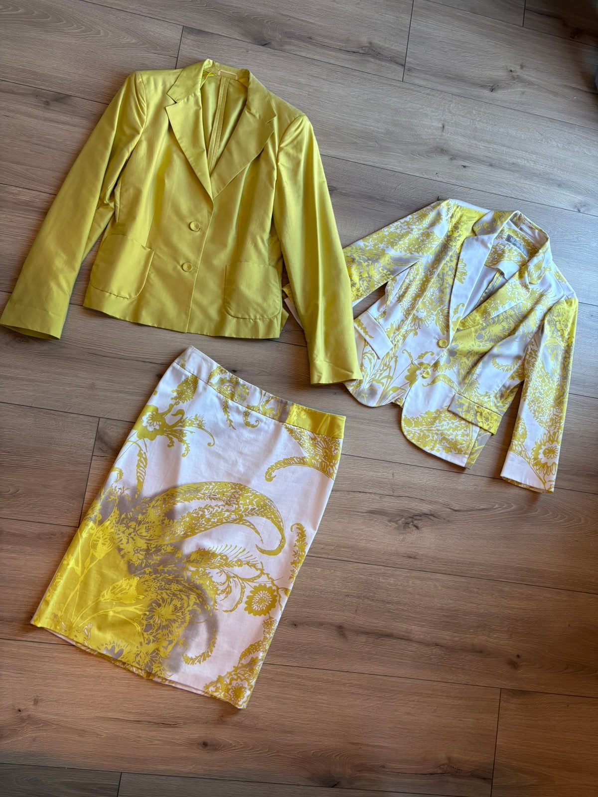 Prachtige MaxMara set van katoen en zijde - maat 42/44, Kleding | Dames, Kostuum of Pak, Meerkleurig, Maat 42/44 (L), Nieuw