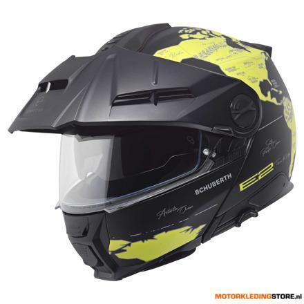Schuberth E2 Atlas Systeemhelm, Zwart-Geel, Motoren, Kleding | Motorhelmen, Nieuw met kaartje, Ophalen of Verzenden