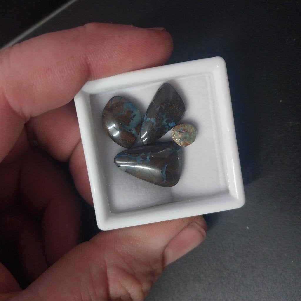 4 kleine boulder opaal cabochons edelsmid, Ophalen of Verzenden