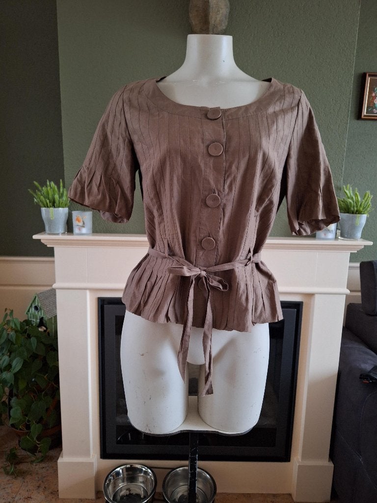 Caroline Biss mooi bloesje blouse 38 M, Maat 38/40 (M), Bruin, Verzenden, Zo goed als nieuw