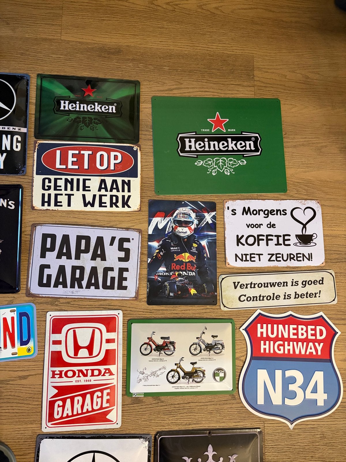 Diverse metalen reclameborden - Vintage stijl, Ophalen of Verzenden, Gebruikt, Reclamebord