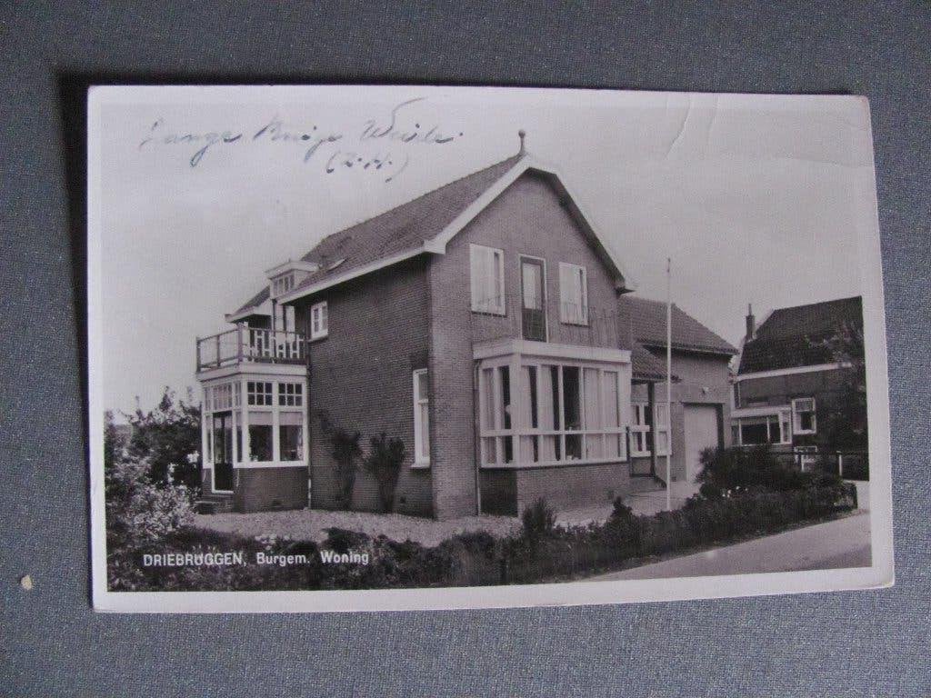 Driebruggen 1965 burgemeesterswoning  Reeuwijk, Verzamelen, Ansichtkaarten | Nederland, Ophalen of Verzenden, 1960 tot 1980, Gelopen