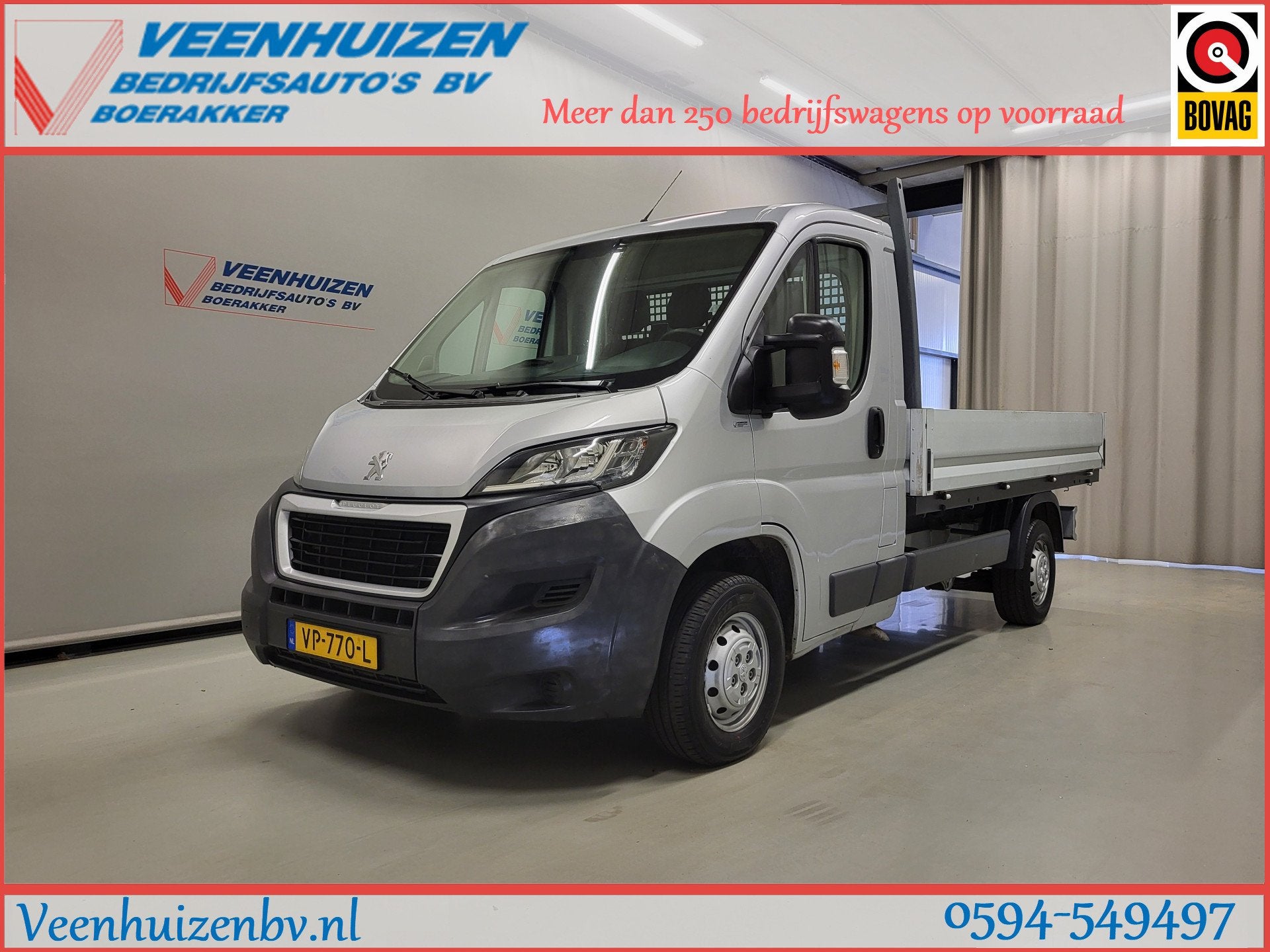 Peugeot Boxer 2.2HDI 131pk Pick-up! (bj 2015), Auto's, Voorwielaandrijving, Euro 5, 15 km/l, Gebruikt