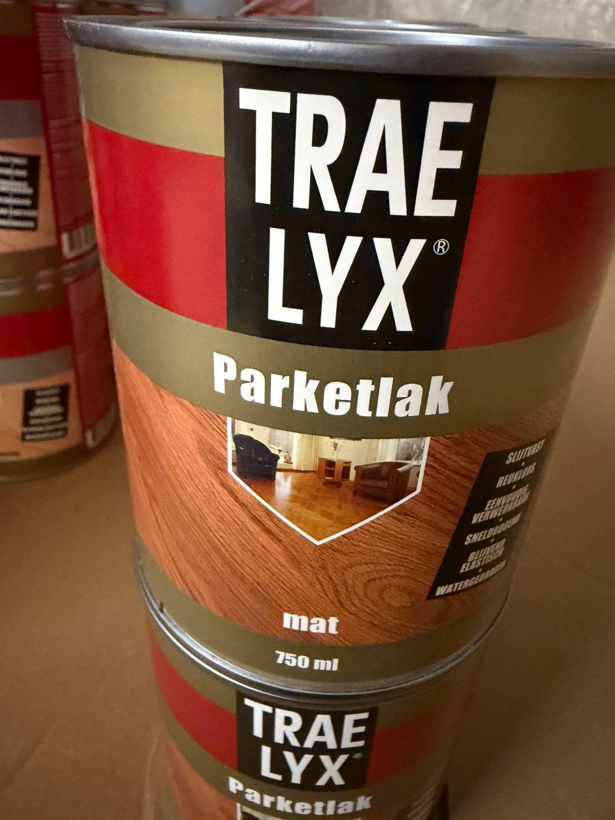 Trae Lyx matte kras- en slijtvaste kleurloze parketlak 0,75l, Ophalen of Verzenden, Nieuw, Acrylverf