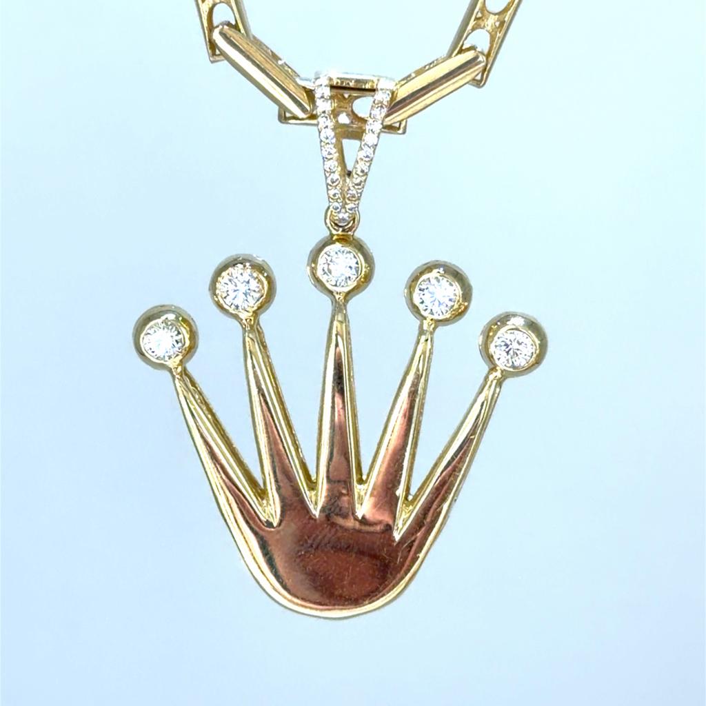 Gouden Kroon Hanger met stenen