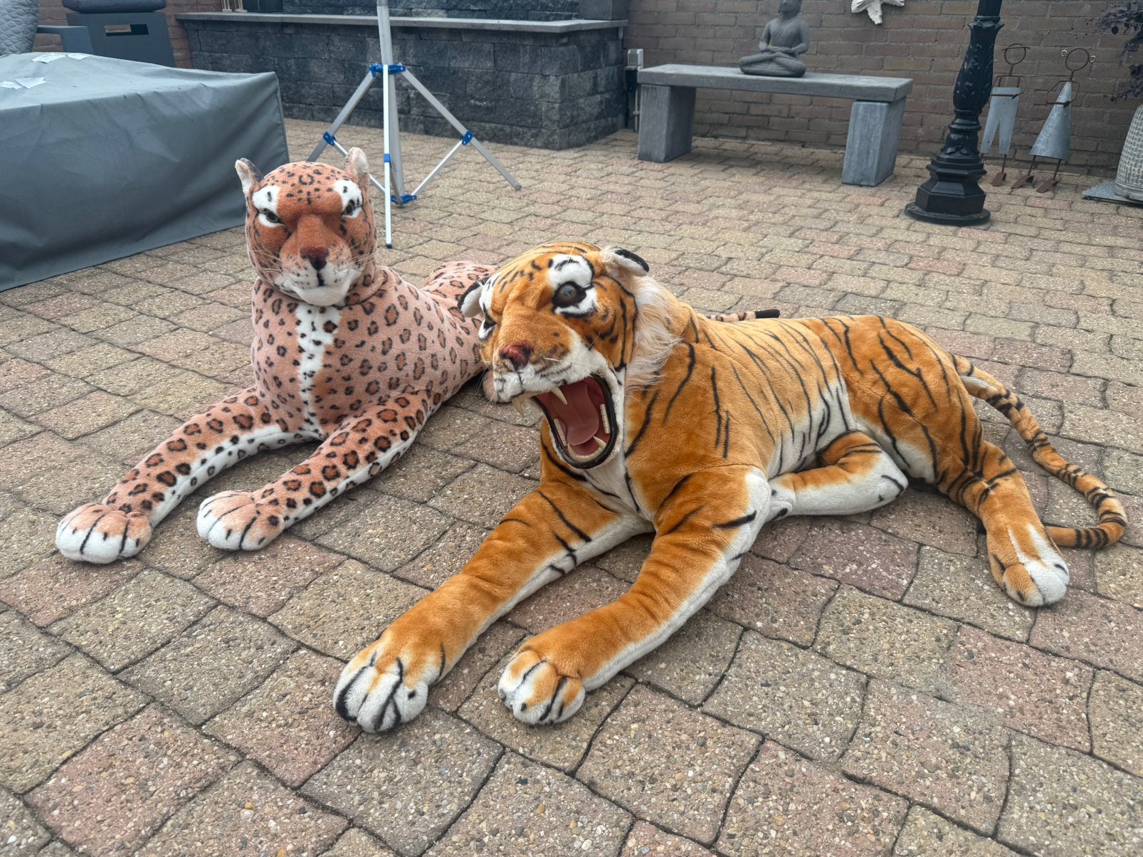 2 grote xxl knuffels tijger en panther, Ophalen, Zo goed als nieuw, Tijger