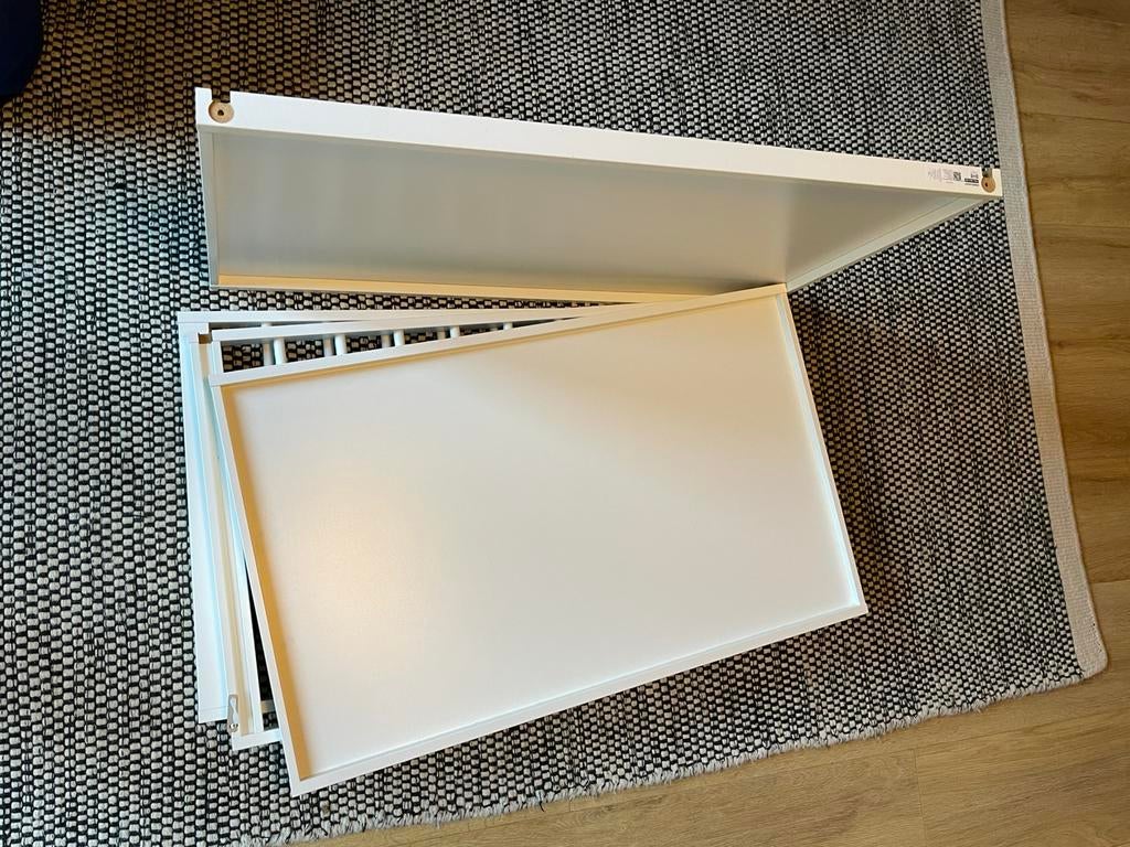 KOMPLEMENT Uittrekbare plank, wit, 100x58 cm, Ophalen, 50 tot 100 cm, Zo goed als nieuw, Minder dan 100 cm