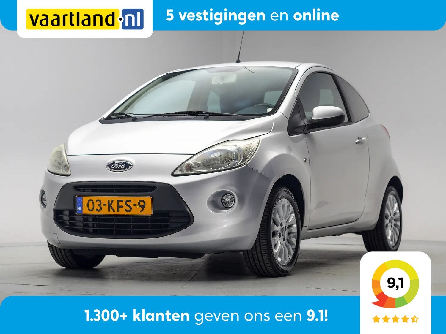 Ford Ka 1.2 Titanium [ Airco LMV Isofix Elektrische Ramen ], Gebruikt, 1242 cc, 4 cilinders, 4 stoelen