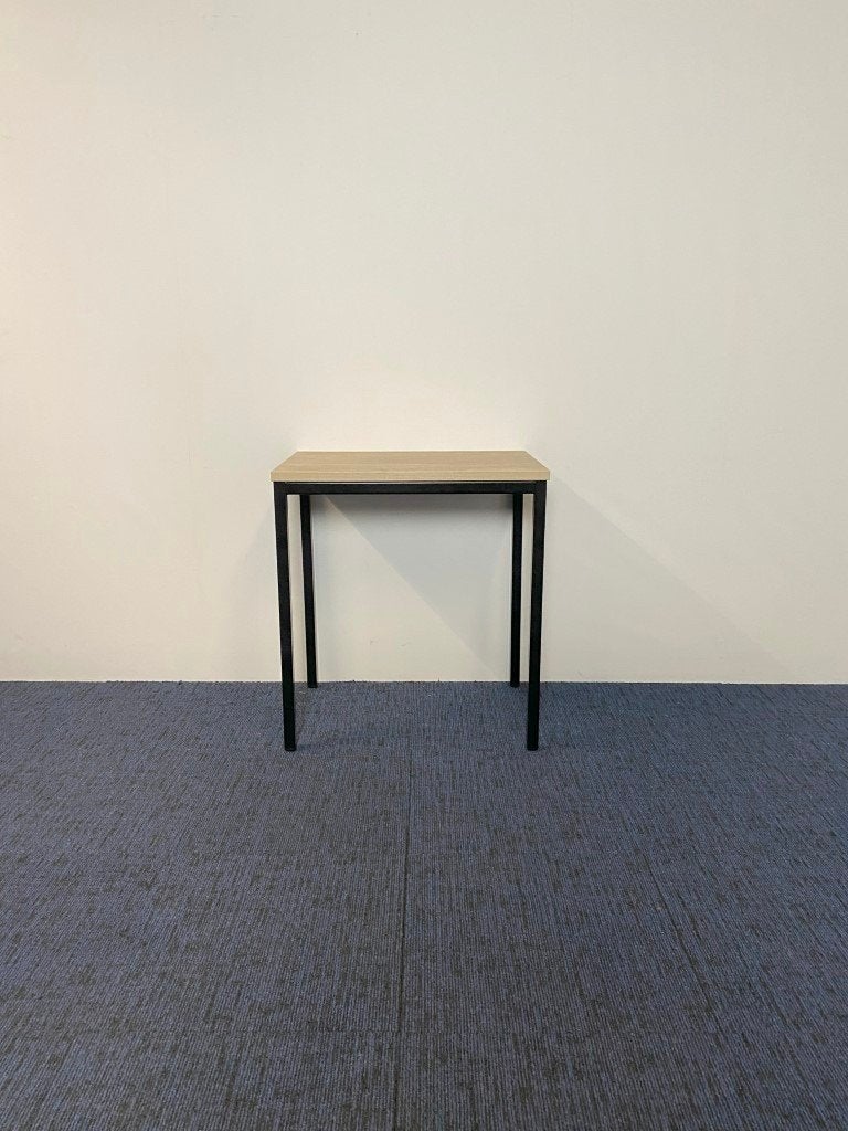 5 x Tafel, oak light blad, zwart onderstel, 70 x 50 cm., Ophalen, Demontabel, Gebruikt, 50 cm