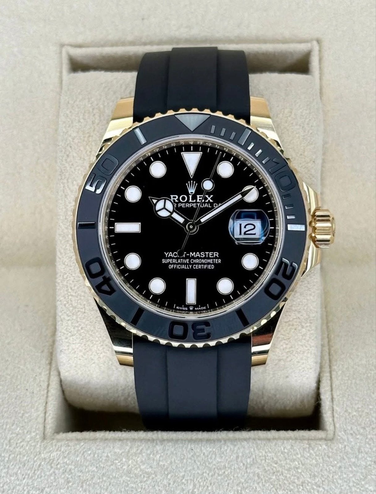 Rolex Yacht-Master 42mm  | Zwart Rubberen Band | 226658, Sieraden, Tassen en Uiterlijk, Horloges | Heren, Ophalen, Rolex, Polshorloge