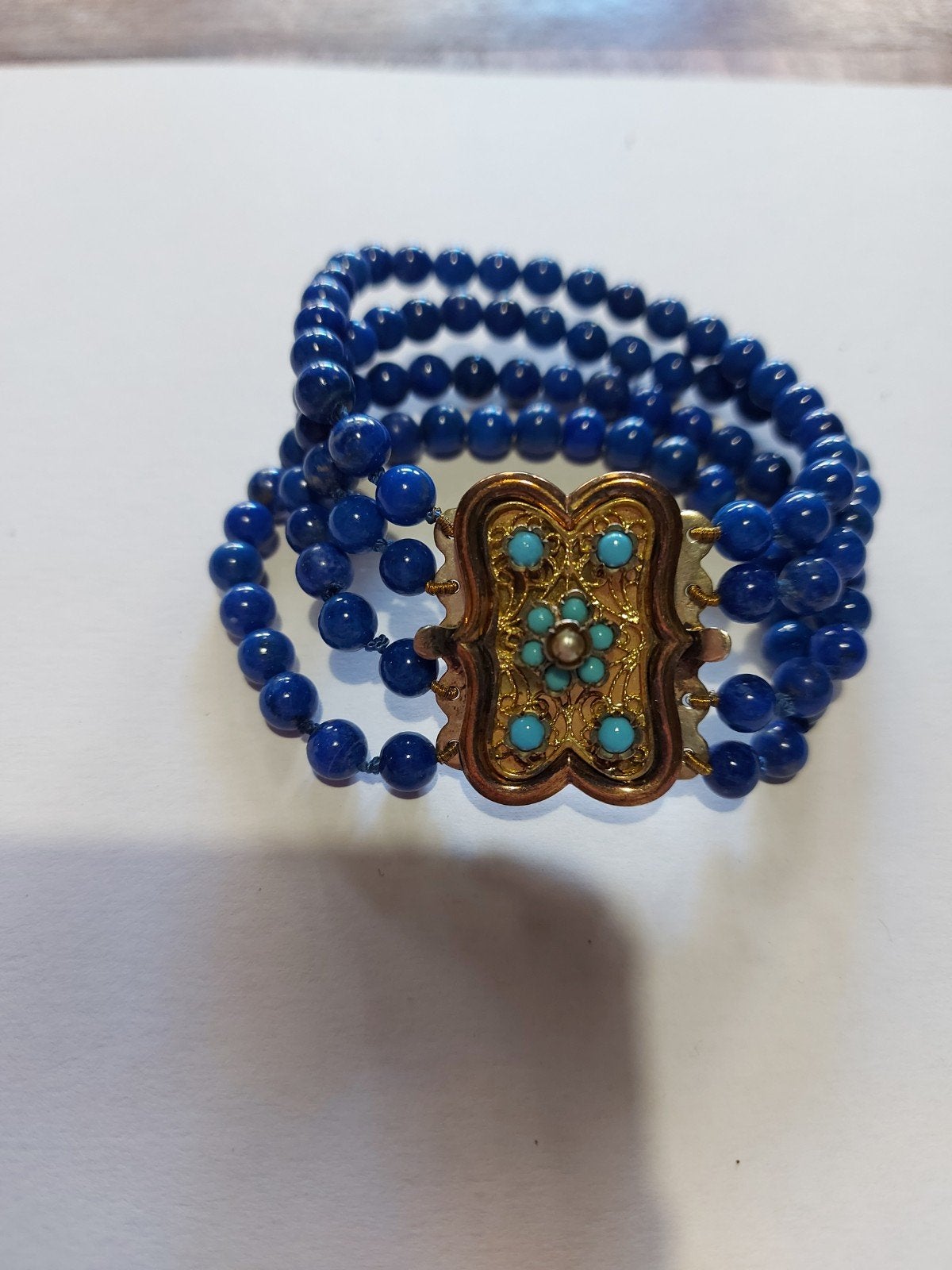 Lapis Lazuli Armband met Zilveren Sluiting, Blauw, Ophalen of Verzenden, Zilver, Met bedels of kralen
