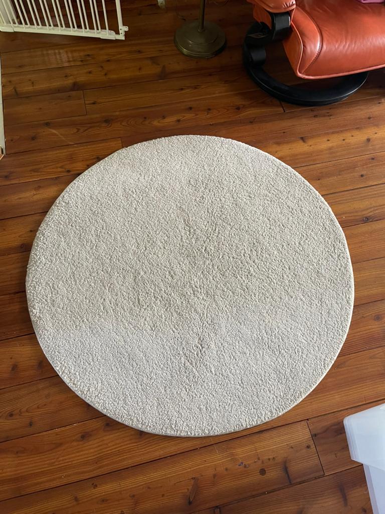Rond vloerkleed 130 cm, Ophalen, 100 tot 150 cm, Beige, Rond