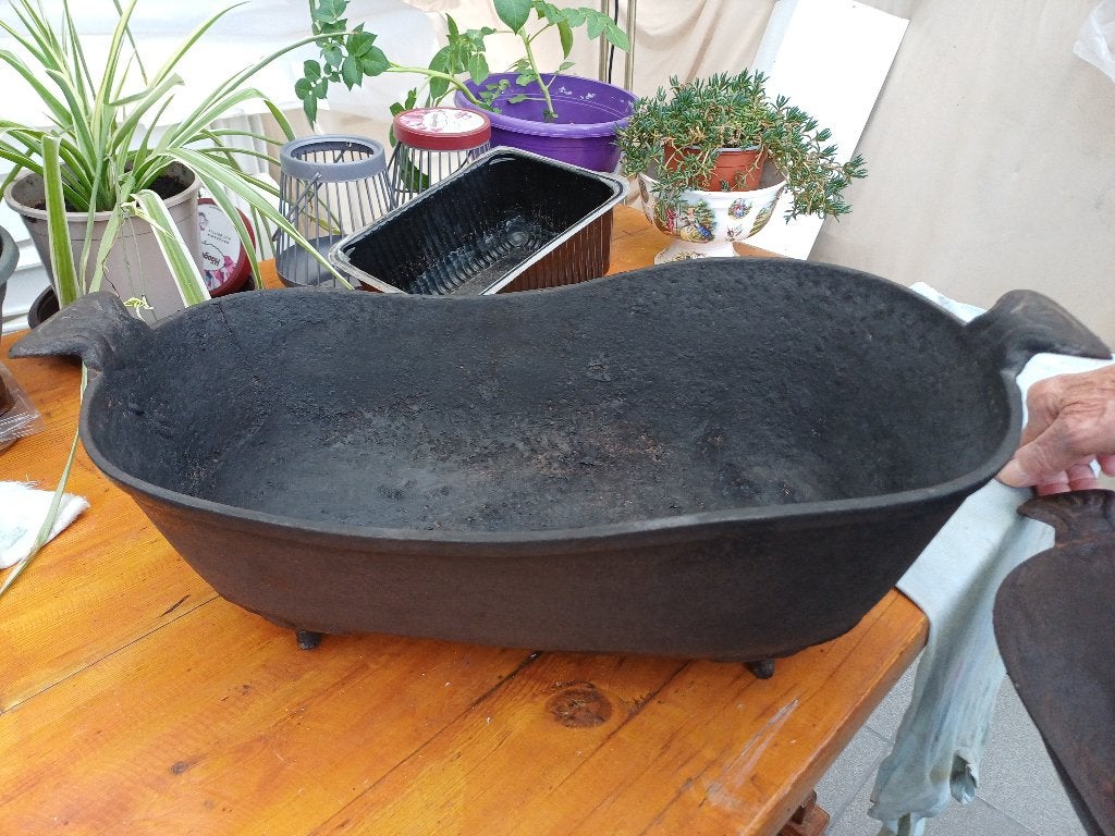 Gietijzeren bloempotten, Tuin en Terras, Bloempotten, Ophalen, Gebruikt, Rond, Metaal