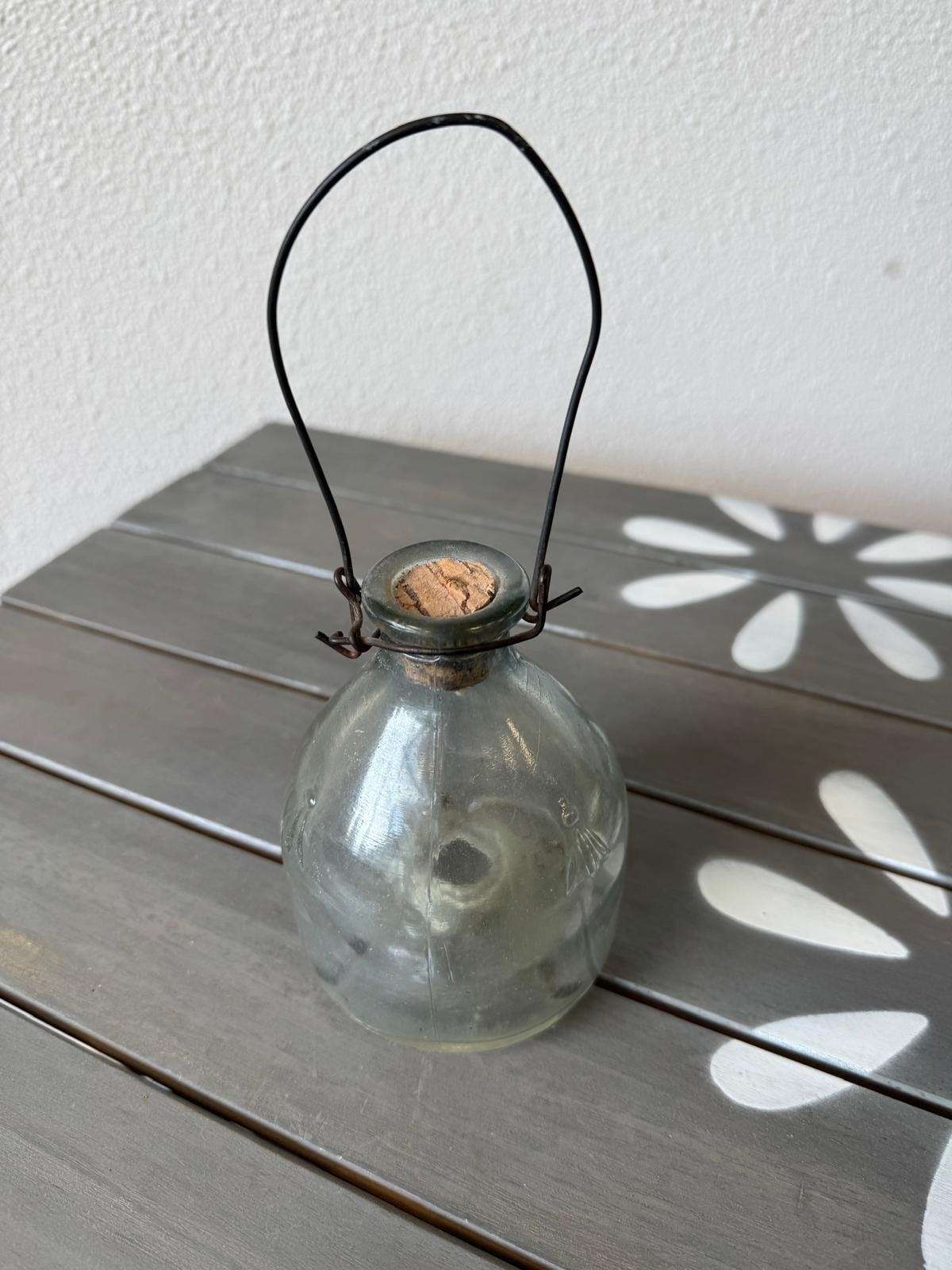 Vintage Wespenvanger - Glazen Val met Metalen Hengsel, Ophalen of Verzenden