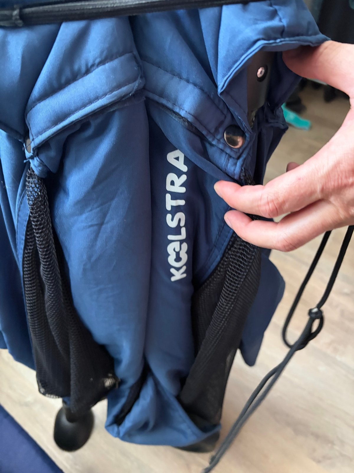 Koelstra campingbedje blauw met extra matrasje, Ophalen, Gebruikt, Minder dan 140 cm, Matras