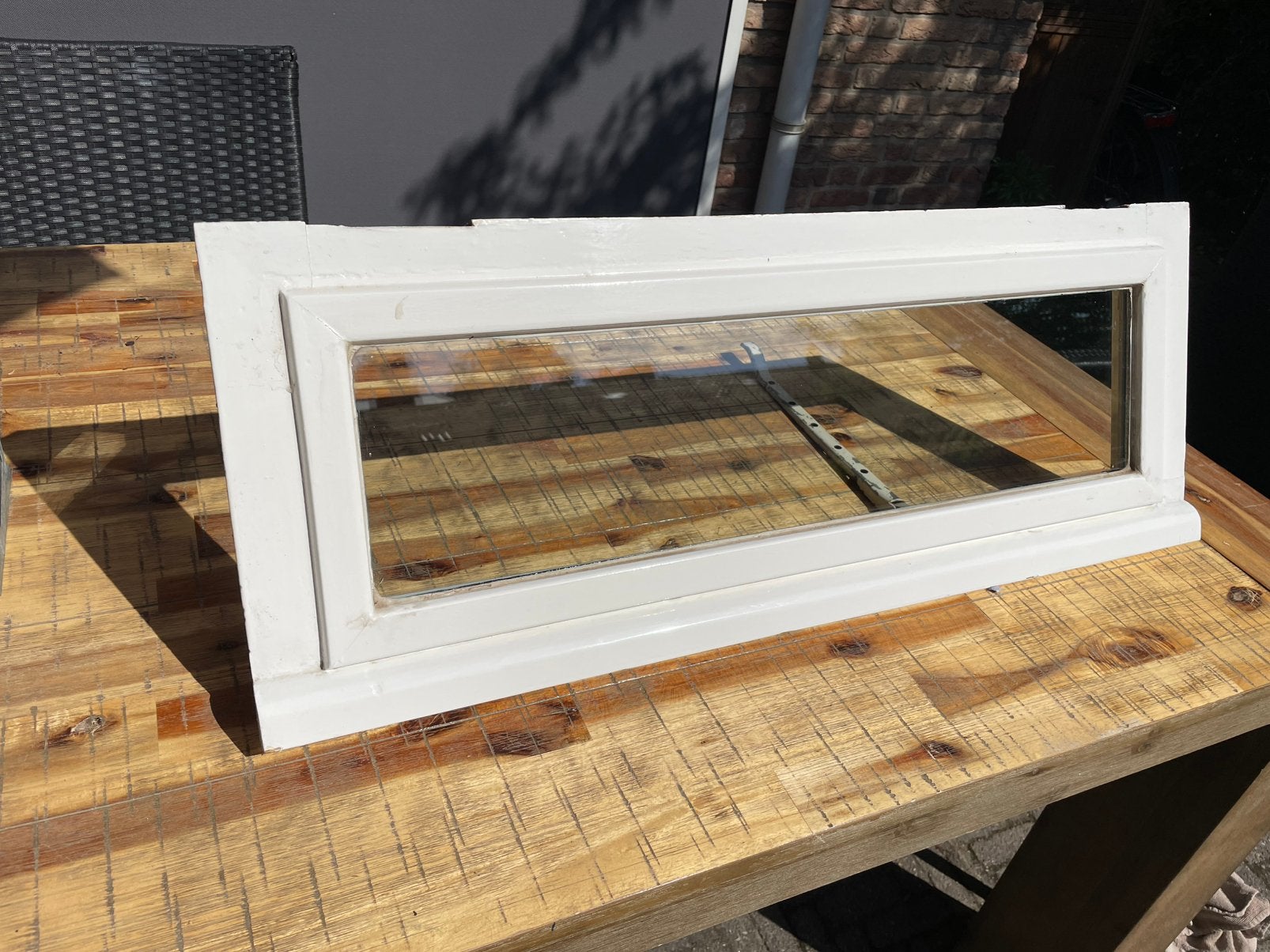 Raampje / bovenlicht voor buitendeur, Doe-het-zelf en Verbouw, Glas en Ramen, Ophalen, Gevelraam of Ruit, Gebruikt, Minder dan 80 cm