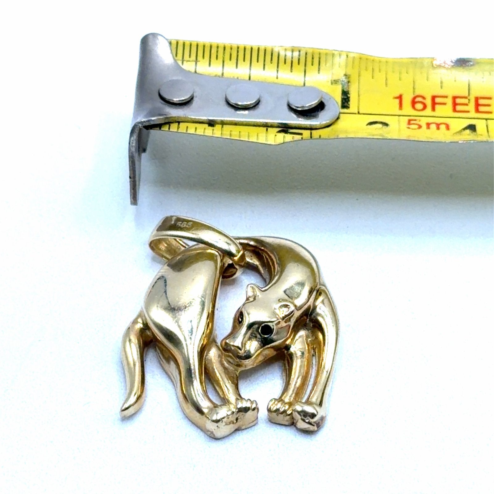 Gouden Panter Hanger met Zwarte Ogen, W, Nieuw, Ophalen of Verzenden, W