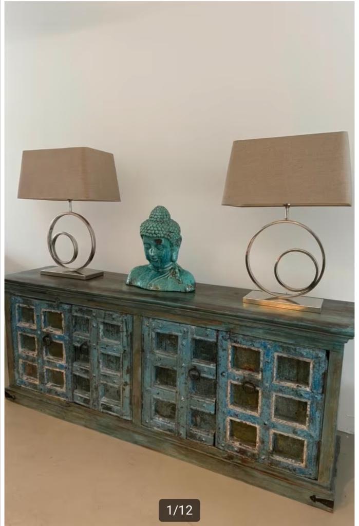 Dressoir Bali / Ibiza style, Ophalen, Teakhout, 200 cm of meer, 25 tot 50 cm