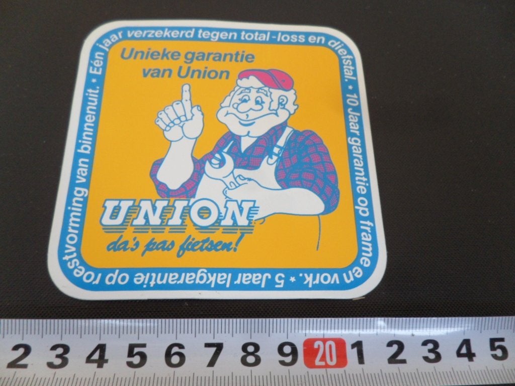 sticker UNION da's pas fietsen !! Fiets Unieke garantie, Ophalen, Zo goed als nieuw