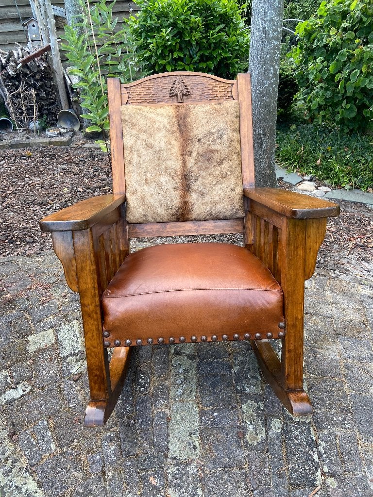 Schommelstoel, Ophalen, Gebruikt, Bruin, Western