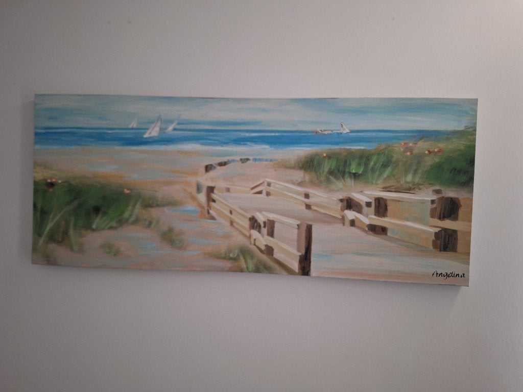 Schilderij met Zeezicht, Antiek en Kunst, Ophalen, Doek, Realistisch, Gesigneerd