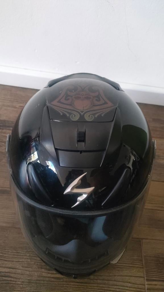 Scorpion helm maat S (56 cm) + scala rider ontvanger, Motoren, Integraalhelm, S, Tweedehands, Ophalen