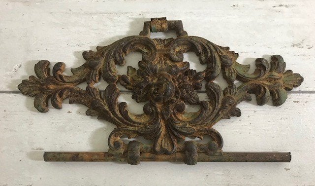 Antiek smeedijzeren ornament van Frans spijlen bed, Ophalen of Verzenden
