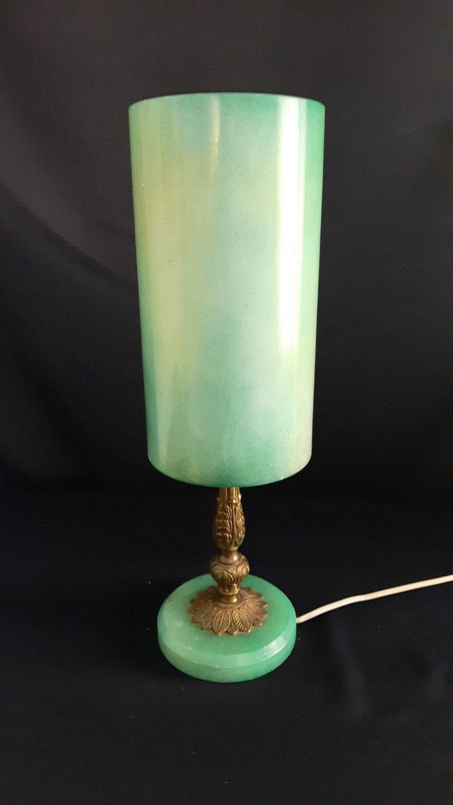 Albast messing tafellamp sfeerlamp,lees de beschrijving, Meerkleurig, E14 (klein), Ophalen of Verzenden, Zo goed als nieuw
