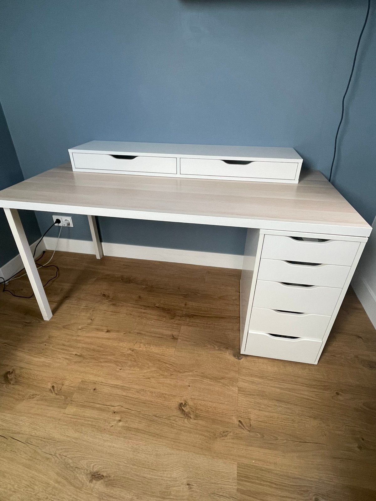 Ikea bureau incl ladekast, Ophalen, Gebruikt, IKEA, Wit