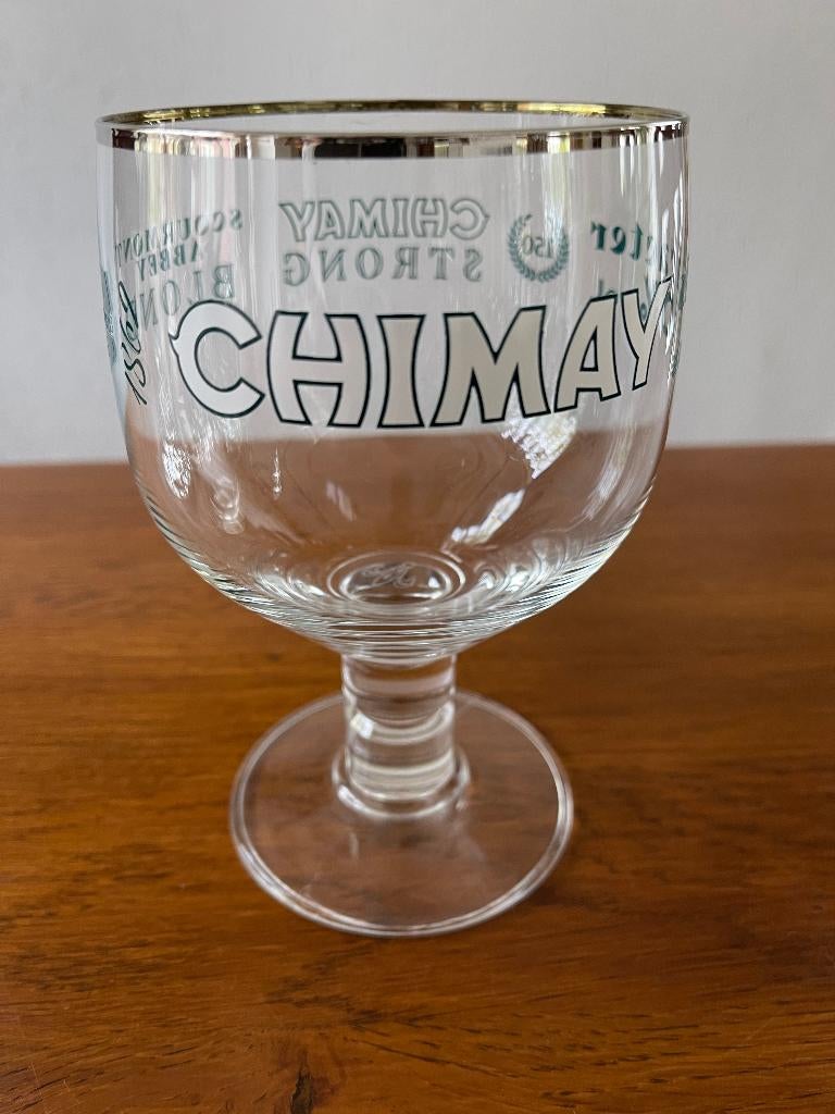 Bierglas op Voet  "Chimay" Nieuw, Ophalen of Verzenden, Nieuw, Glas of Glazen, Overige merken